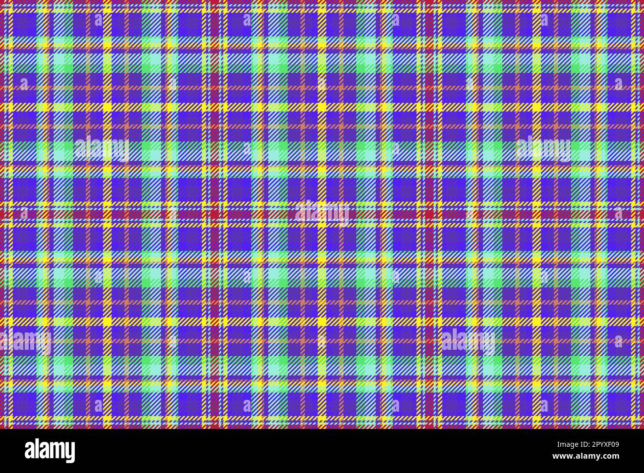 Tartan plaid fabric. Seamless textile texture. Pattern check background vector in red and turquoise colors. Stock Vector