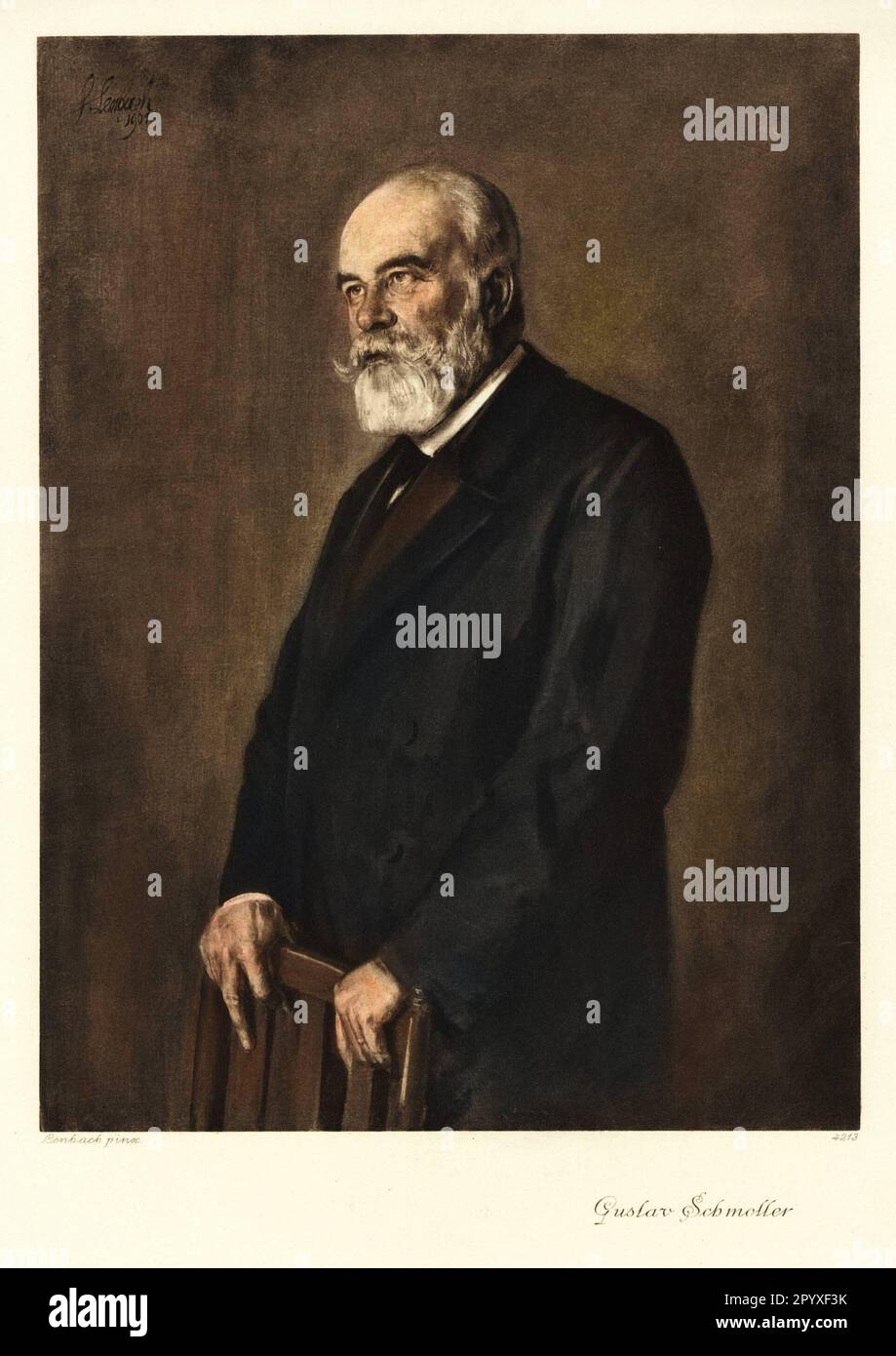 Gustav von (since 1908) Schmoller (1838-1917, German economist and main representative of the younger historical school of national economics. Painting by Franz von Lenbach.nPhoto: Heliogravure, Corpus Imaginum, Hanfstaengl Collection. [automated translation] Stock Photo