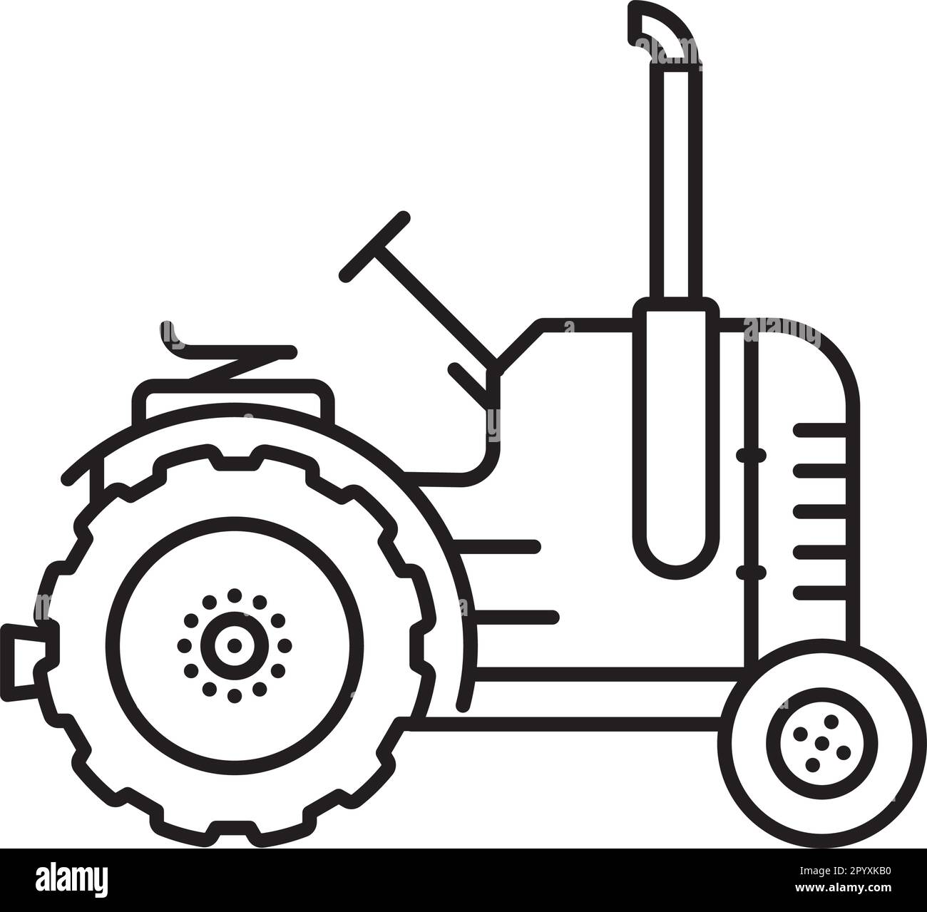 Tractor vector line icon for National Farm Workers Day on June 8 Stock ...