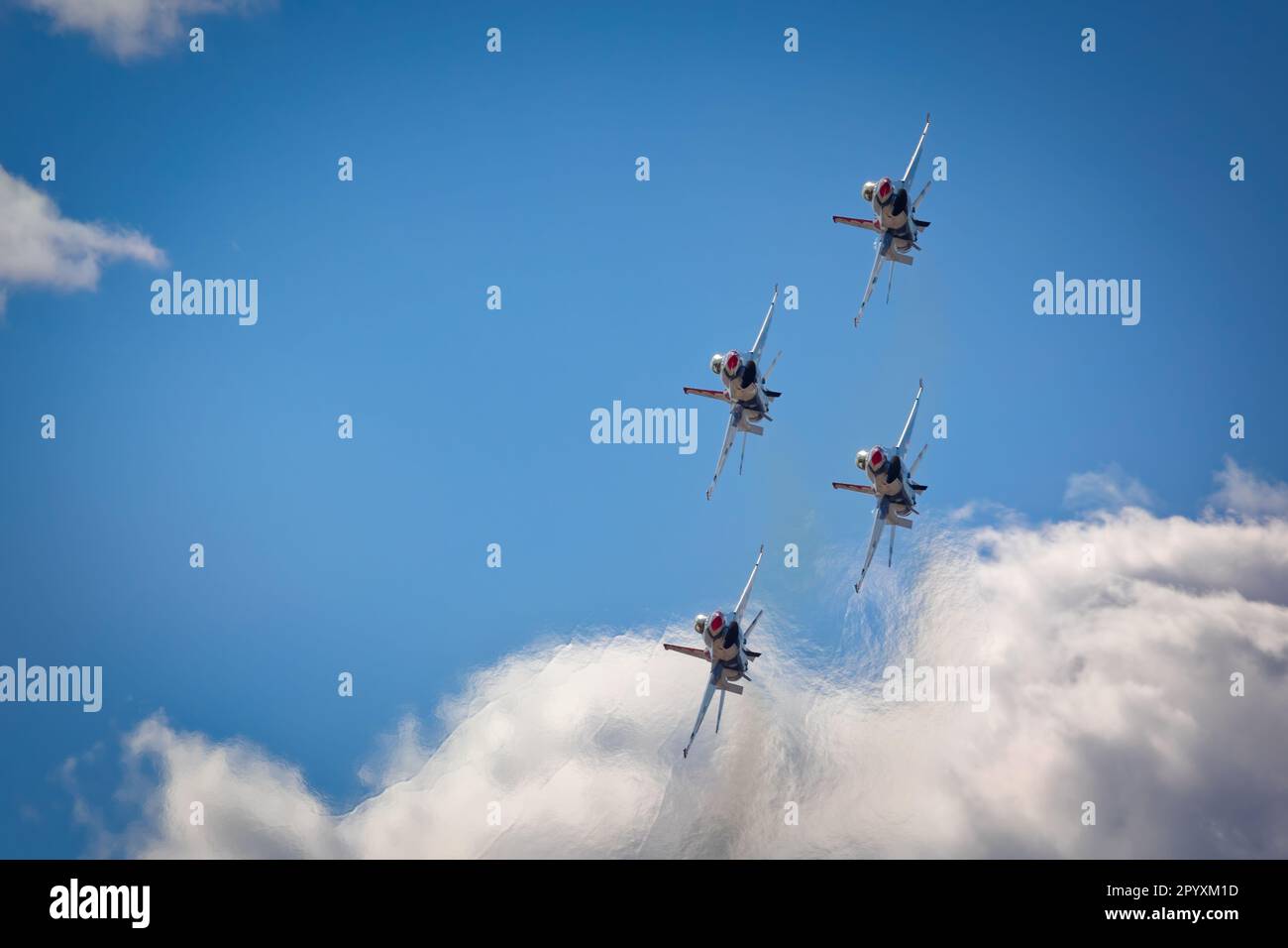 The US Air Force Thunderbirds perform at the 2023 Thunder and Lightning Over Arizona at Tucson, Arizona. Stock Photo