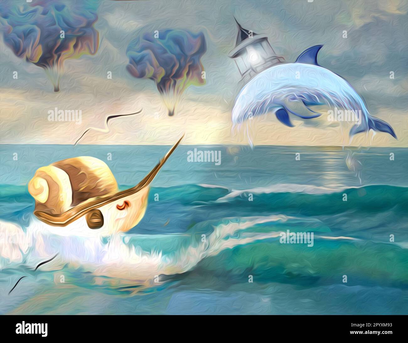 Illustration of Marine Snail Stock Photo - Alamy