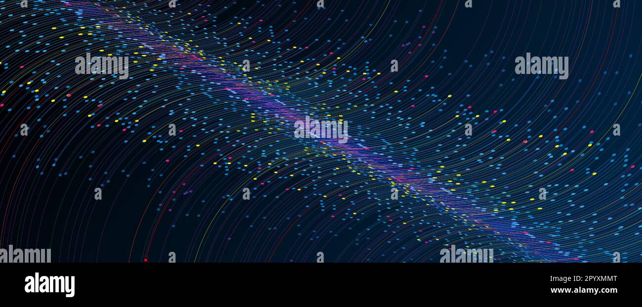 Quantum processing. Deep learning artificial intelligence. Future new technology  for business or science presentation. Vector background Stock Vector