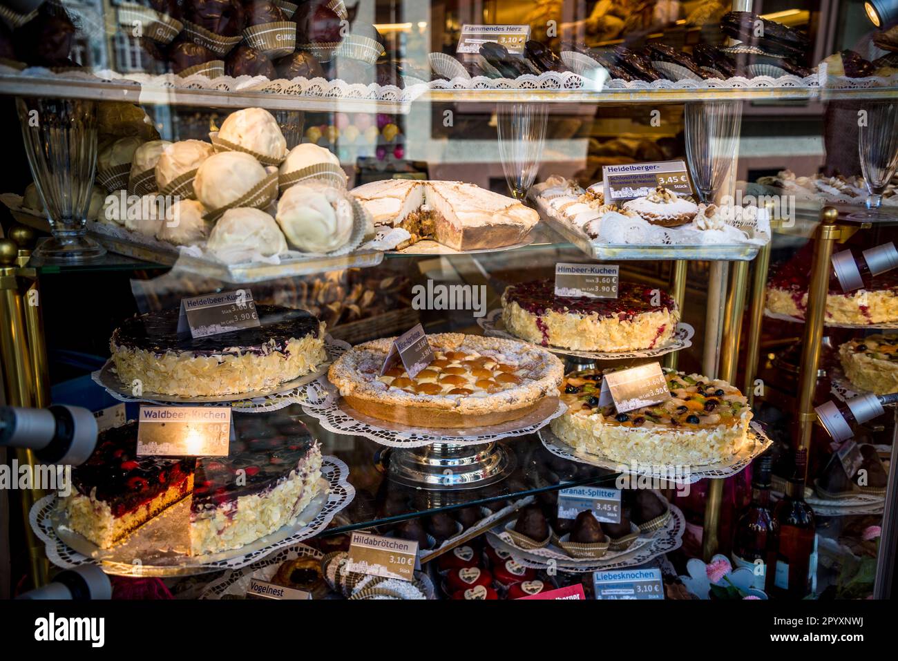 German bakery and patisserie window display, Heidelberg, Germany Stock