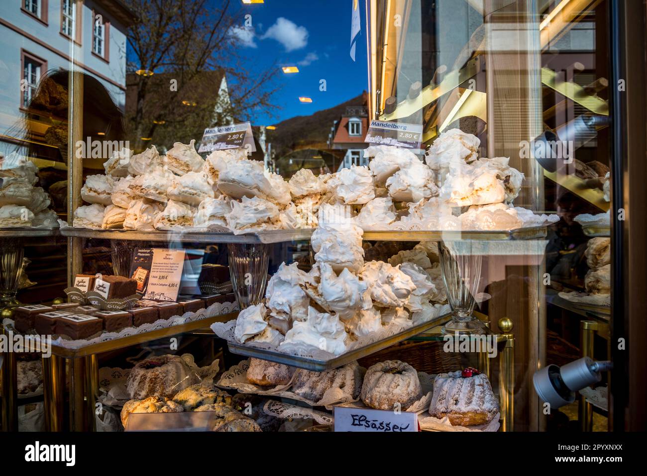 German bakery and patisserie window display, Heidelberg, Germany Stock
