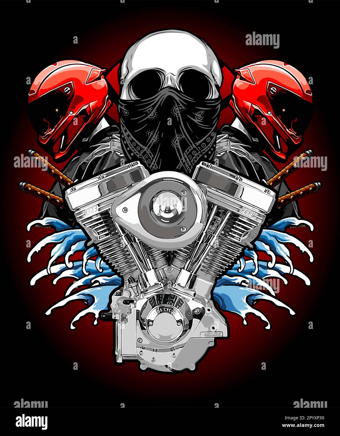 Twin cylinder engine Stock Vector Images - Alamy