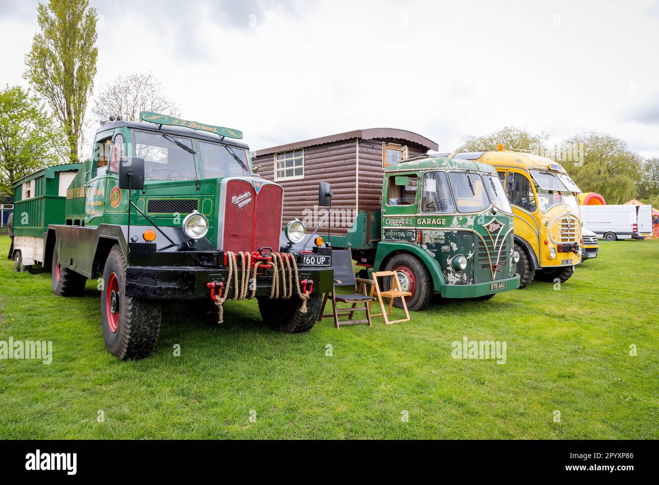 2023 Culcheth and Glazebury Community Day on the village green had classic trucks on show Stock Photo