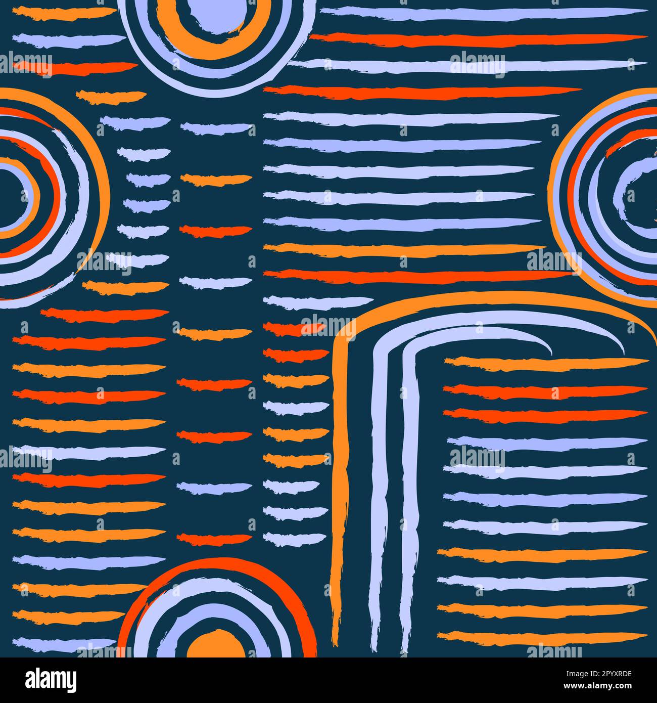 Bright, seamless pattern of geometric, abstract shapes. Stock Vector