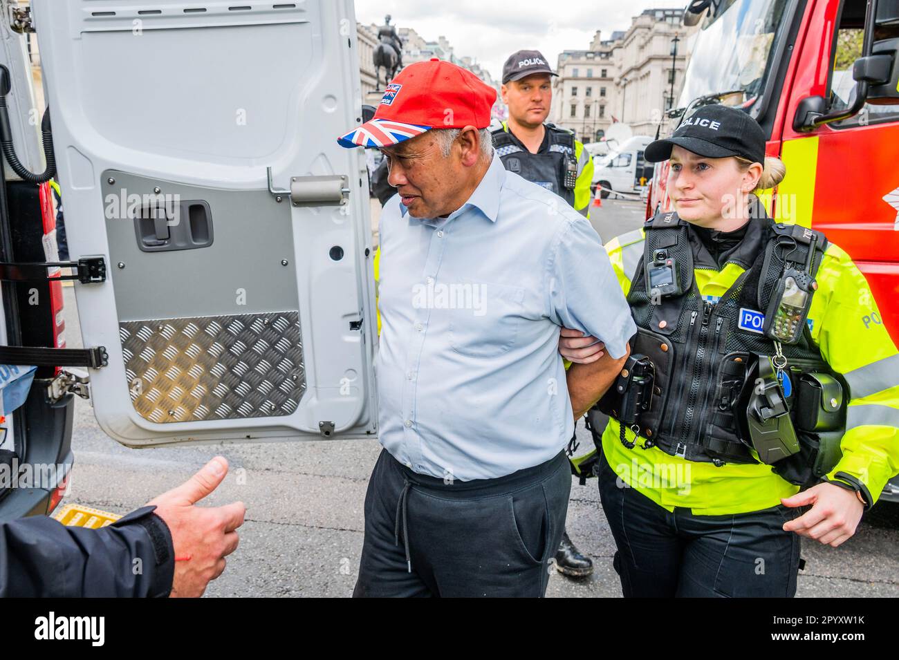 London UK 5th May 2023 Devon Police Arrest A Man Who Appears To Be london-uk-5th-may-2023-devon-police-arrest-a-man-who-appears-to-be
