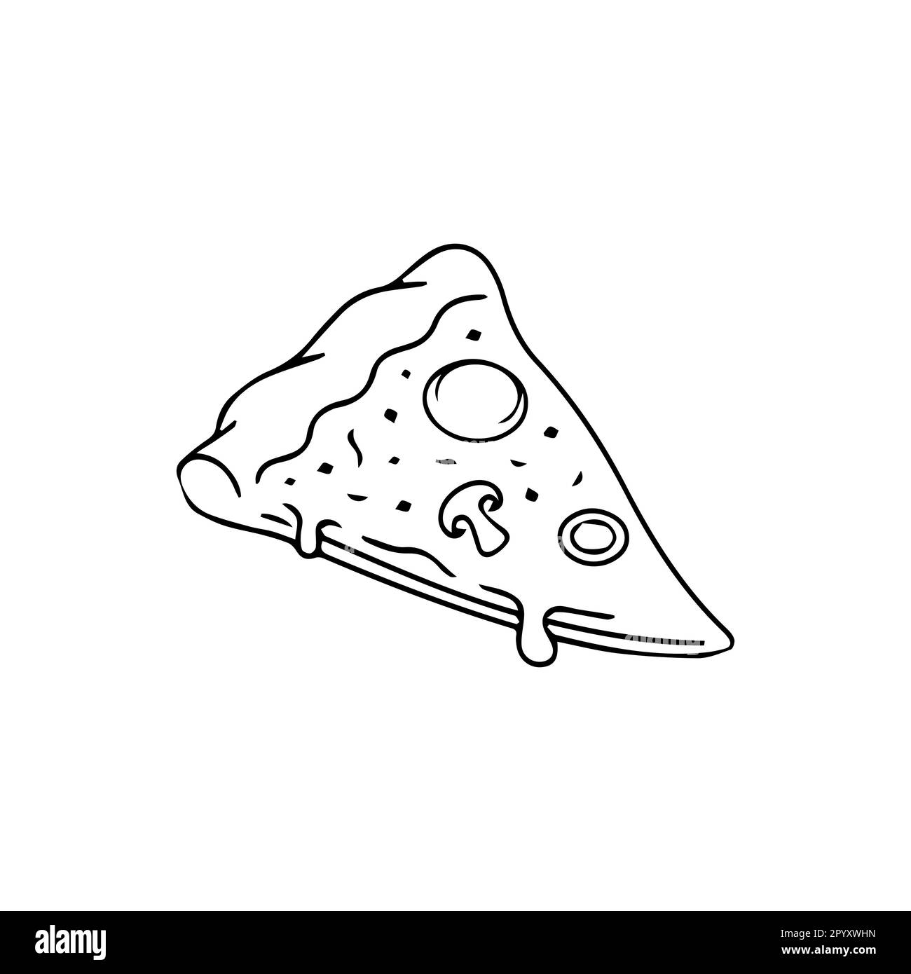 Pizza slice flat line icon. Pizza slice with pepperoni flat icon for apps  and websites. Vector thin sign of italian fast food cafe logo Stock Vector  Image \u0026 Art - Alamy, image size:1300x1390