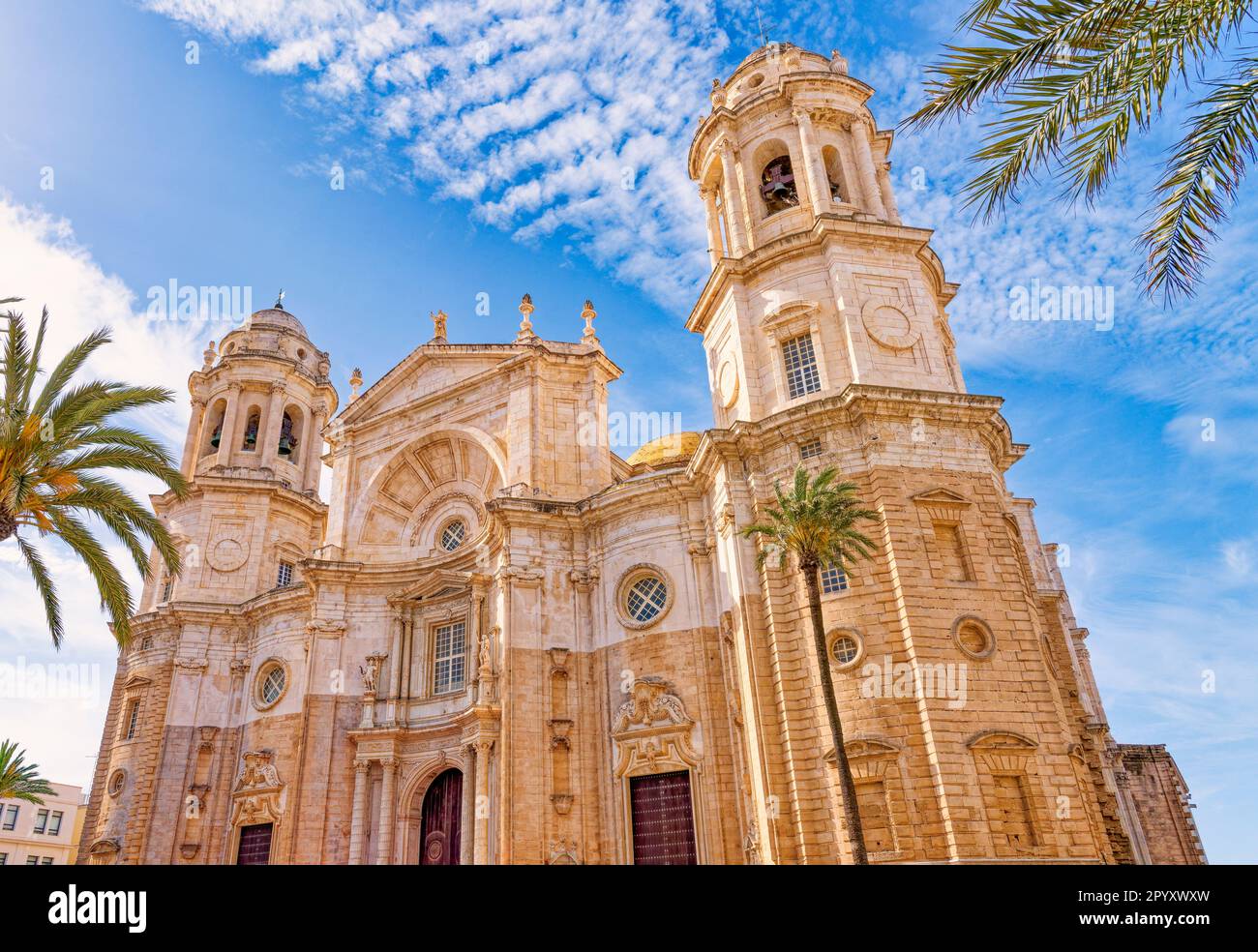a-front-view-of-cadiz-cathedral-in-the-centre-of-cadiz-spain-stock