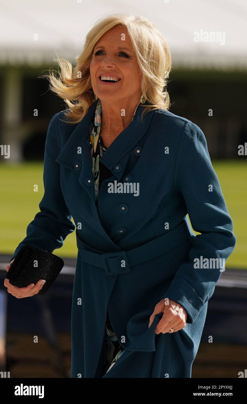 The First Lady of the United States, Dr Jill Biden arrives for a reception at Buckingham Palace in London, hosted by King Charles III for overseas guests attending his coronation. Picture date: Friday May 5, 2023. Stock Photo