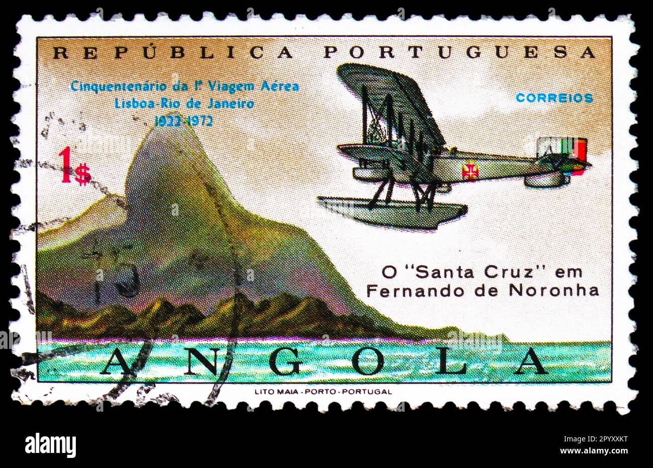 MOSCOW, RUSSIA - APRIL 08, 2023: Postage stamp printed in Angola shows 50th  Anniversary of Lisbon - Rio de Janiero flight, serie, circa 1972 Stock  Photo - Alamy