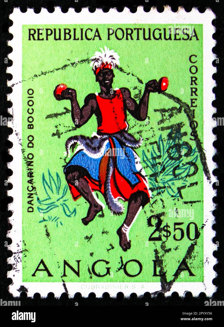 MOSCOW, RUSSIA - APRIL 08, 2023: Postage stamp printed in Angola shows ...