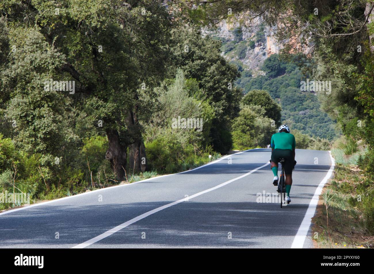 Biking in Spain (Mallorca) Stock Photo