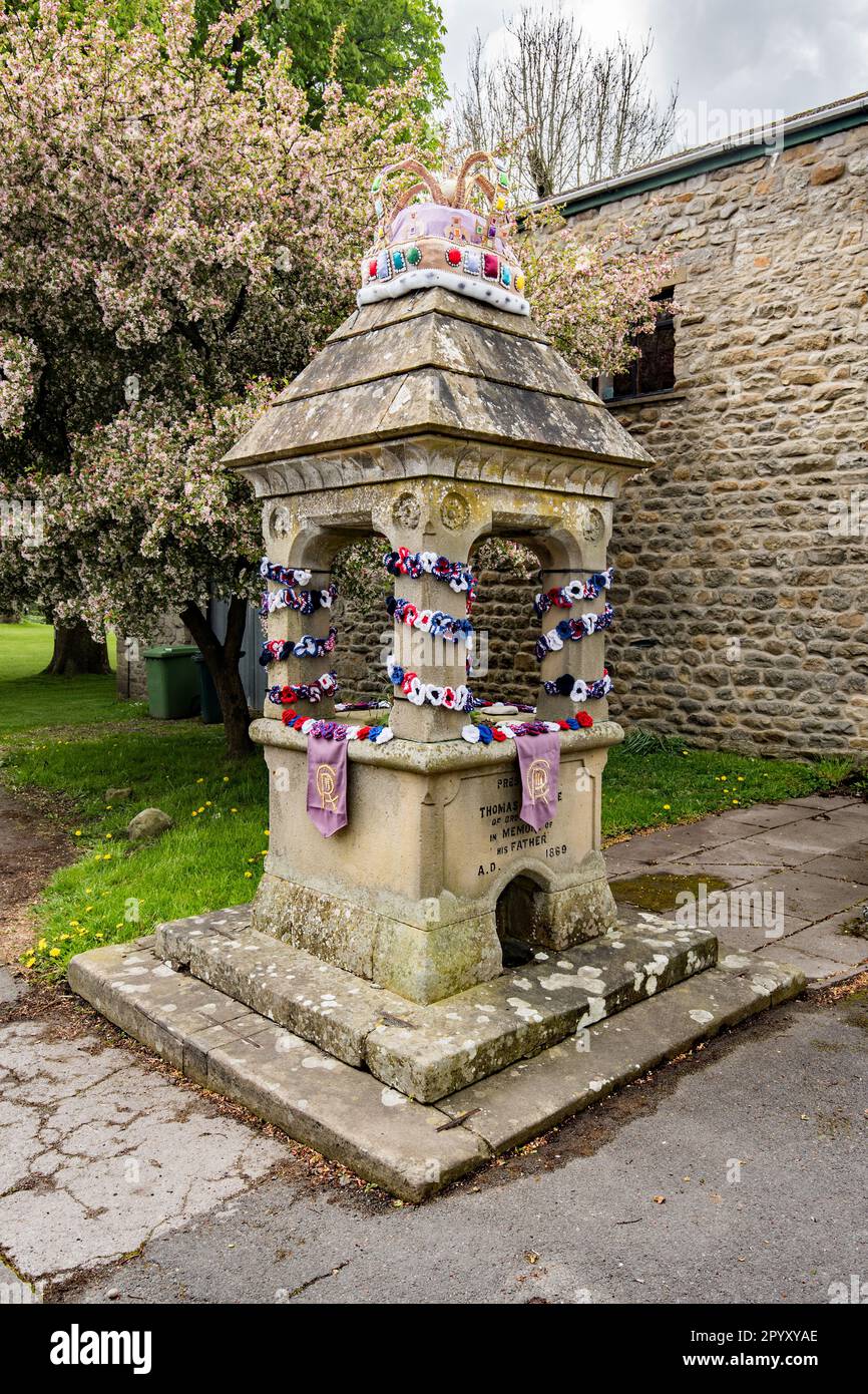 Tribute to coronation of King Charles on 6th May 2023, with street and