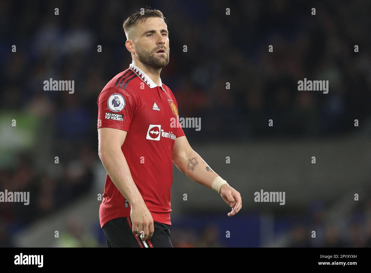 Maillot Extérieur Manchester United 2019 Luke Shaw - Taille L - Adidas Bleu - Occasion