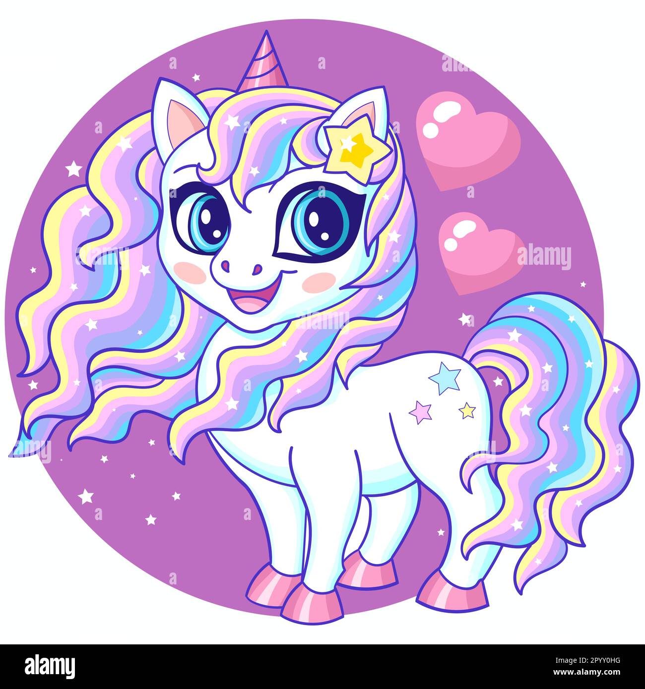 Bonito unicornio en un prado con hermosas flores - Páginas de Unicornios  para imprimir, image size:1300x1390