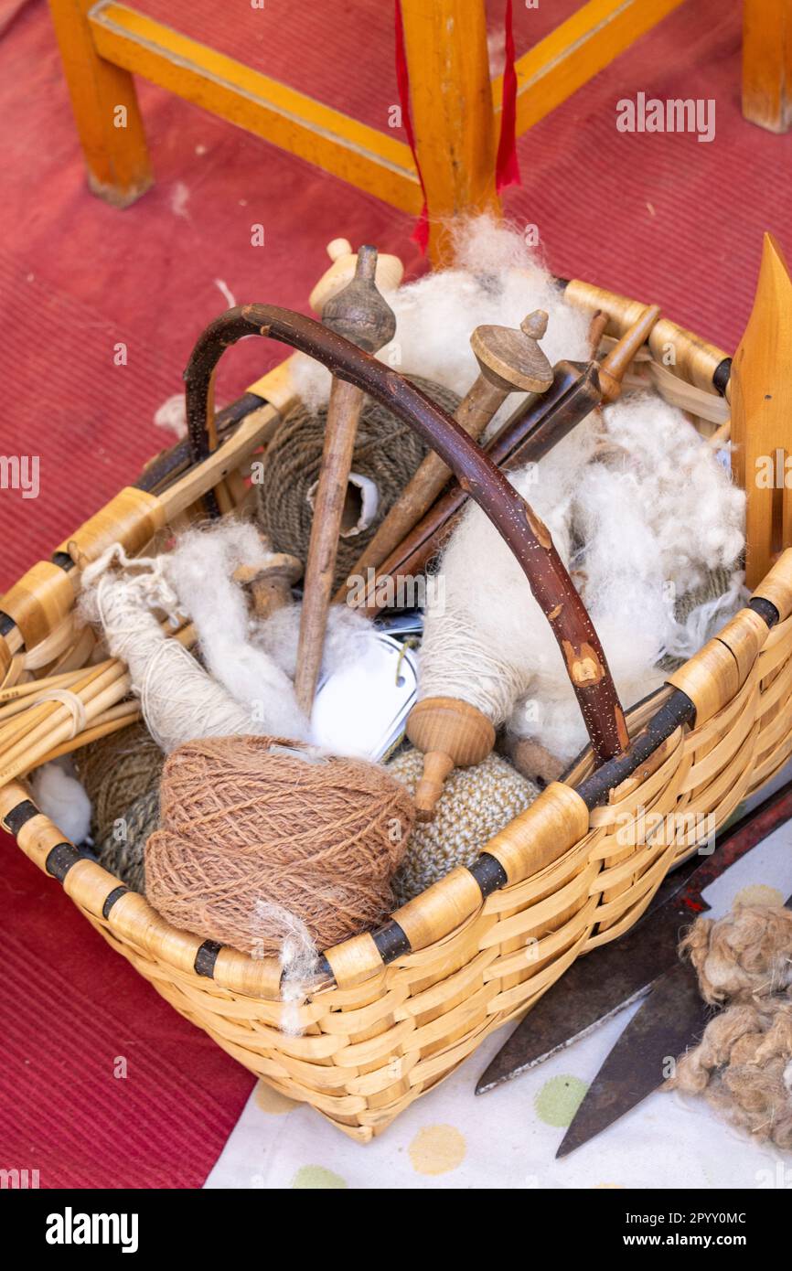 various working tools for wool processing Stock Photo Alamy