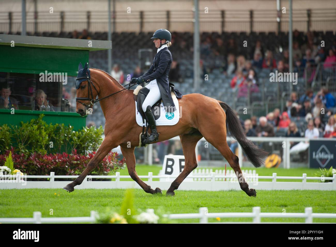 Greta Mason riding Cooley For Sure representing GREAT, UK. 5th May, 2023. during the Dressage Phase on Day 1 of the 2023 Badminton Horse Trials presented by MARS at Badminton House near Bristol, Gloucestershire, England, United Kingdom. Credit: Jonathan Clarke/Alamy Live News Stock Photo