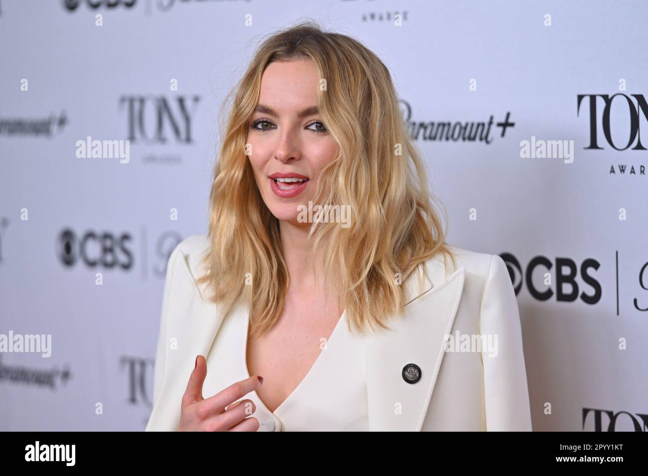 Jodie Comer attends the 76th Annual Tony Award Meet The Nominees Press Event at Sofitel New York on May 04, 2023 in New York City. Stock Photo