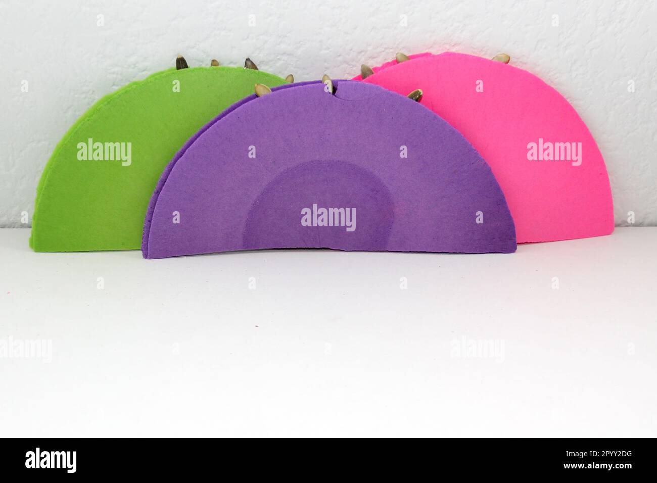 Typical mexican candy colored wafers glued with honey decorated with