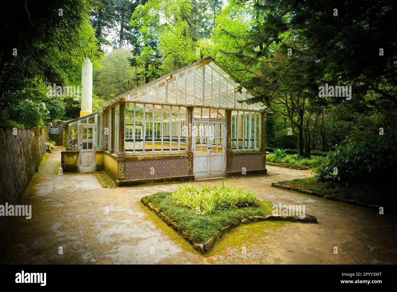 The greenhouse in the Pena Palace gardens at Sintra, Portugal Stock Photo Alamy