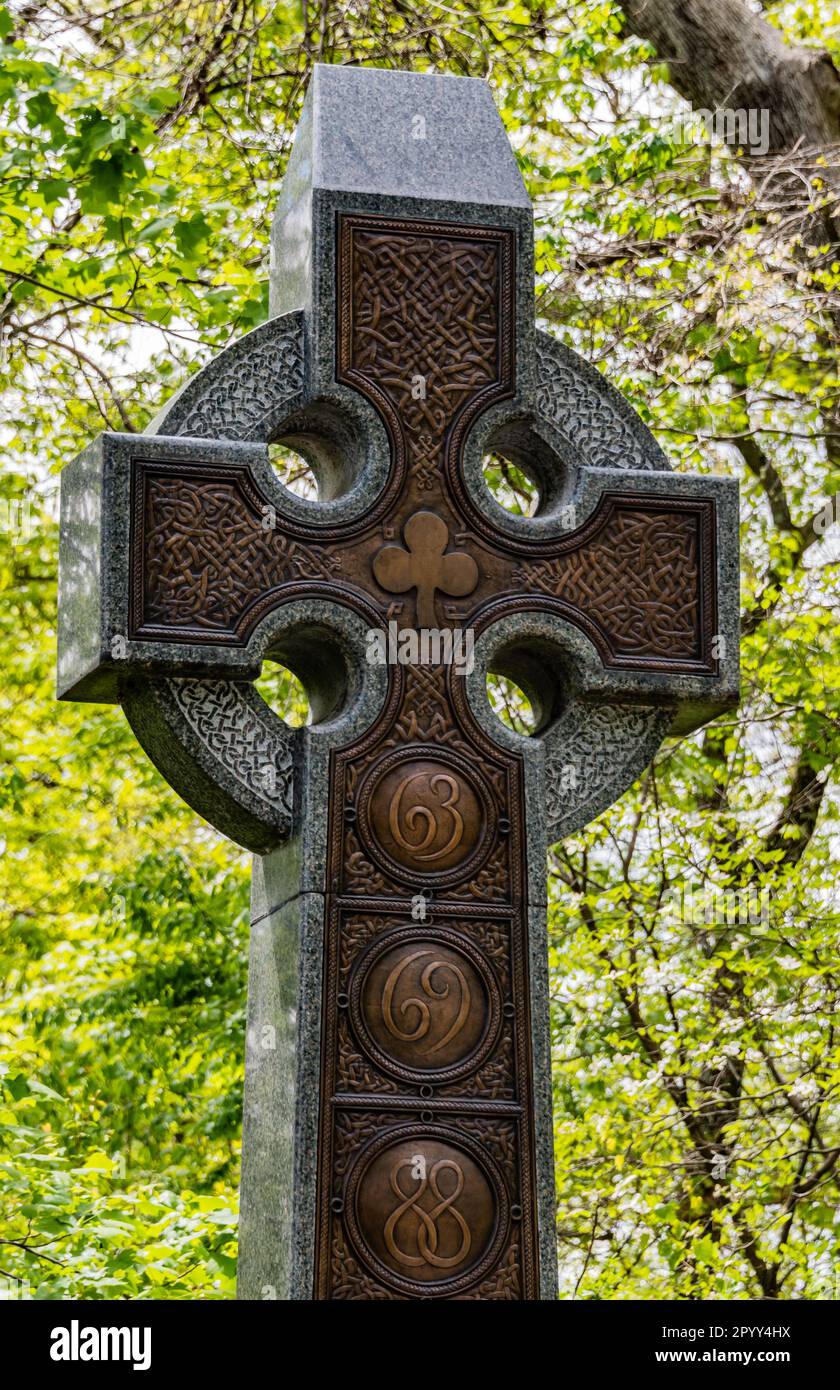 Monument to the Irish Brigade at Gettysburg, Pennsylvania USA Stock Photo