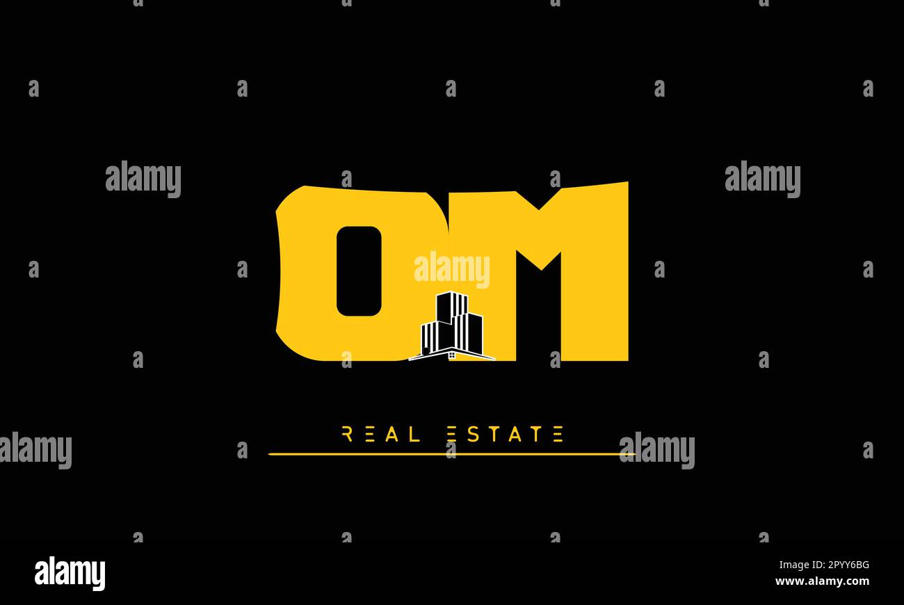 Real Estate letters Modern Creative logo OM , MO Stock Vector