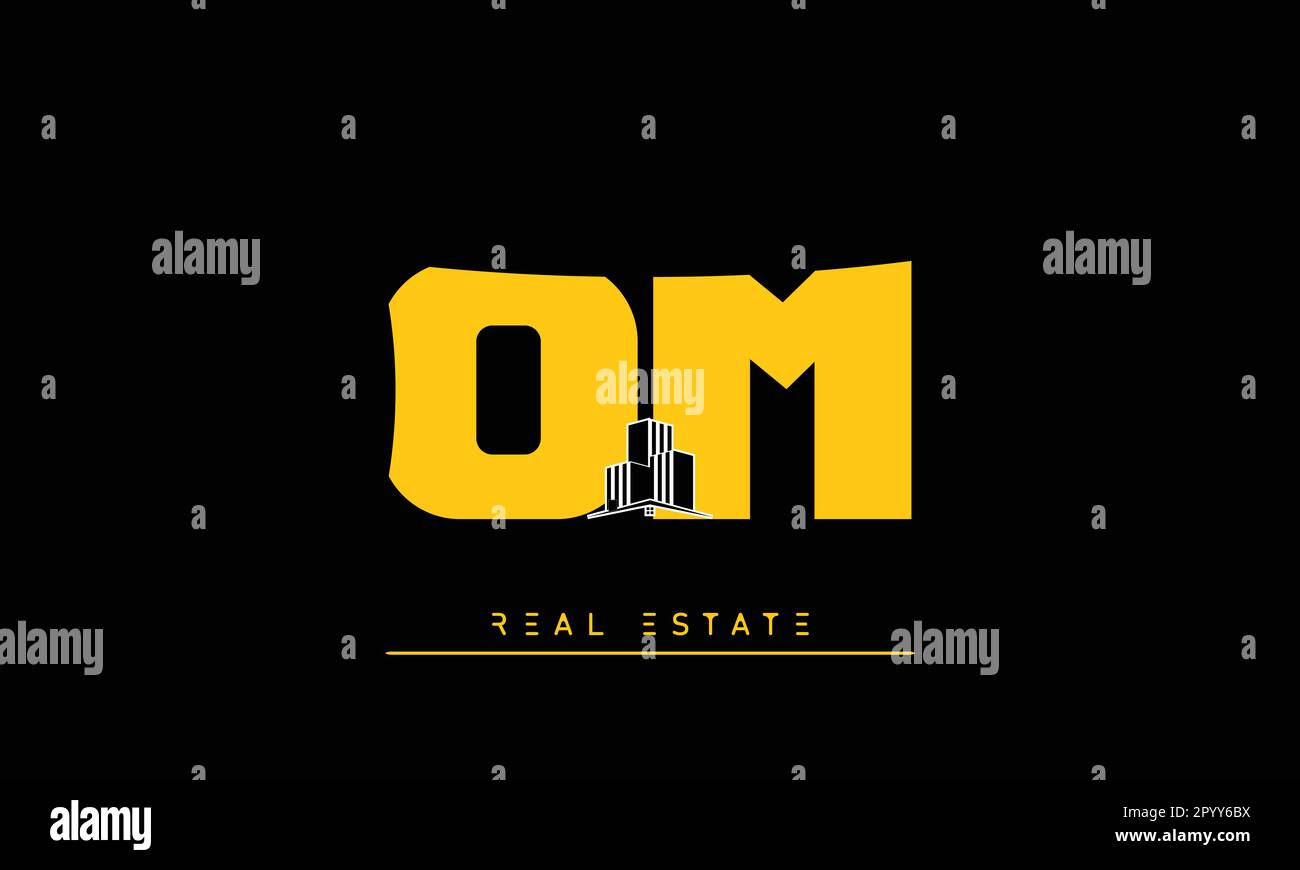 Real Estate letters Modern Creative logo OM , MO Stock Vector
