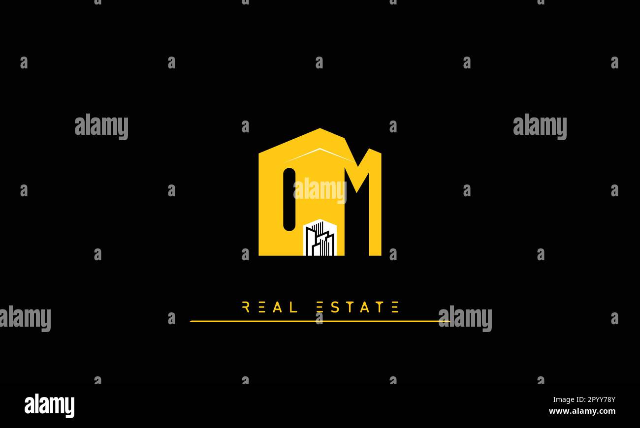 Real Estate letters Modern Creative logo OM , MO Stock Vector