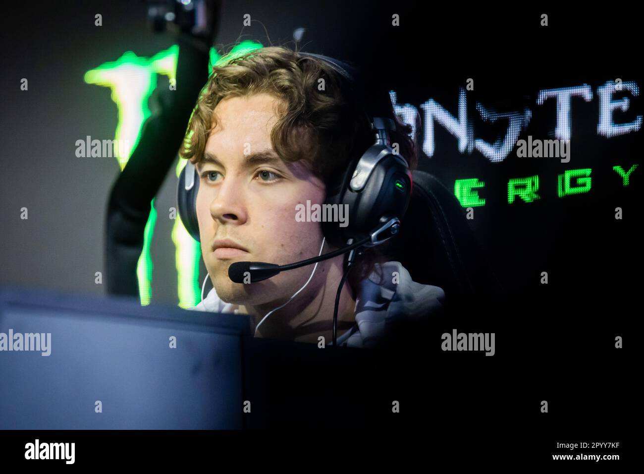 Berlin, Germany. 05th May, 2023. E-Sports: ESL One Berlin Dota 2 Major, Second Major Tournament of the Dota Pro Circuit 2023, Final Weekend, Velodrom. 'zai' Ludwig Wåhlberg from the Dutch Team Liquid in action. Credit: Christoph Soeder/dpa/Alamy Live News Stock Photo