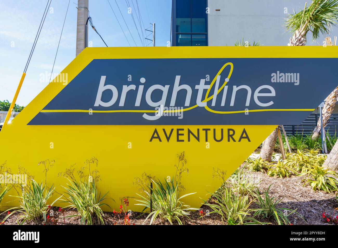 Aventura, FL, USA May 2, 2023 Photo of Aventuras new Brightline high