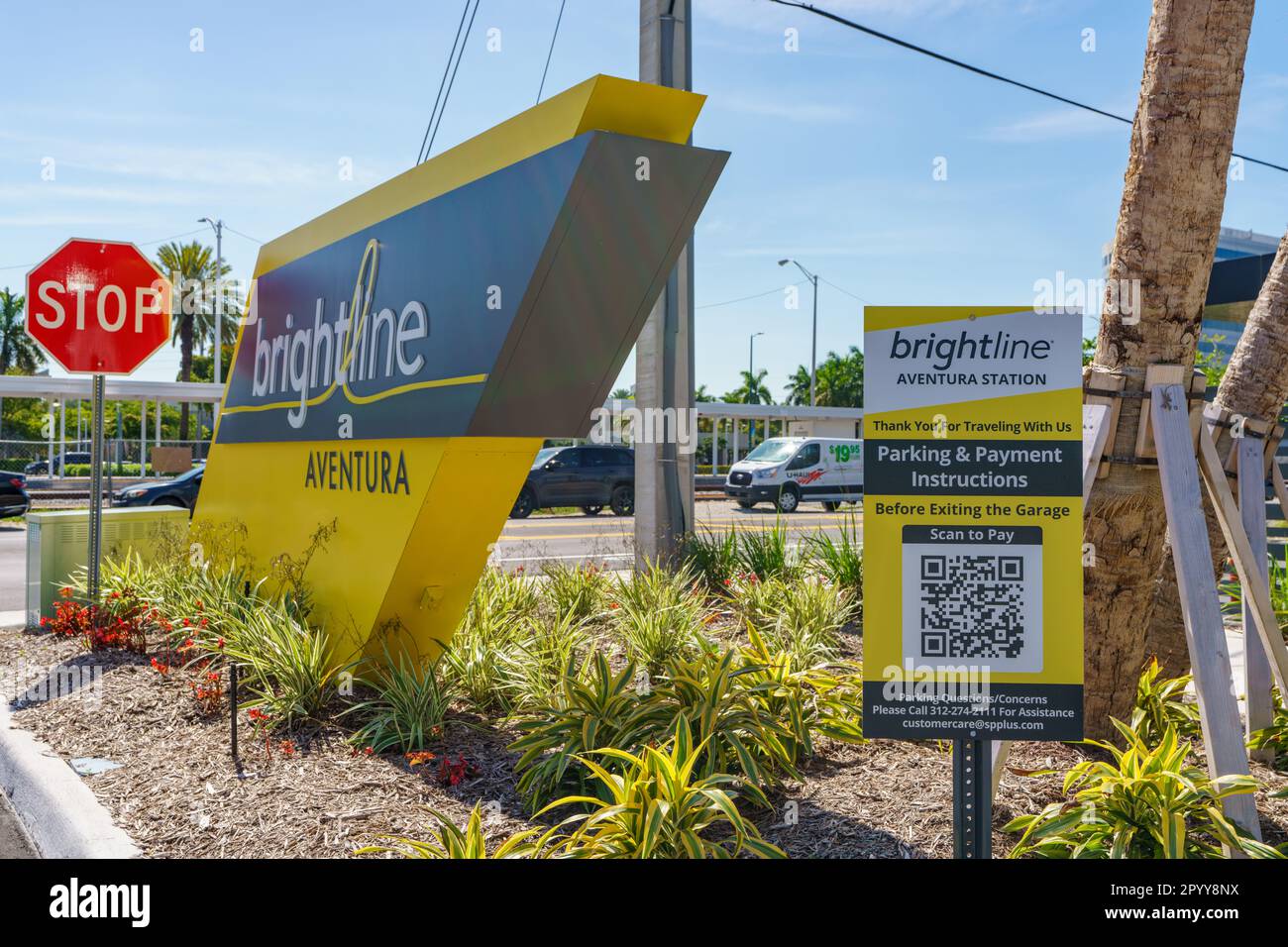 Aventura, FL, USA May 2, 2023 Photo of Aventuras new Brightline high
