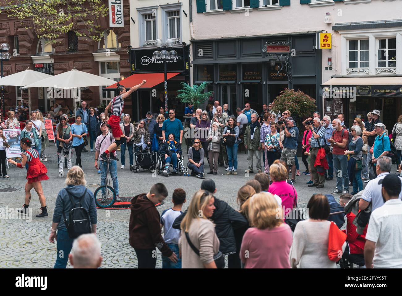 Kaiserslautern, Germany. 5th May, 2023. Duo Piu o Meno performing in