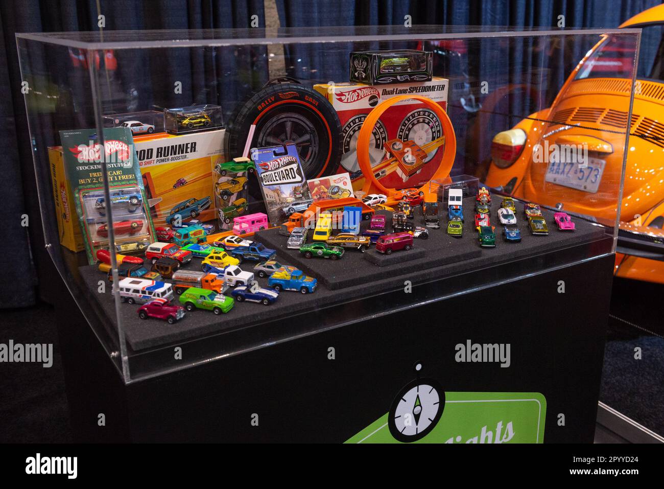 Toronto ON Canada February 21 2023 The life sized Hot Wheels vehicles from the Hot Wheels Garage of Legends and collector cars are presented at Stock Photo Alamy
