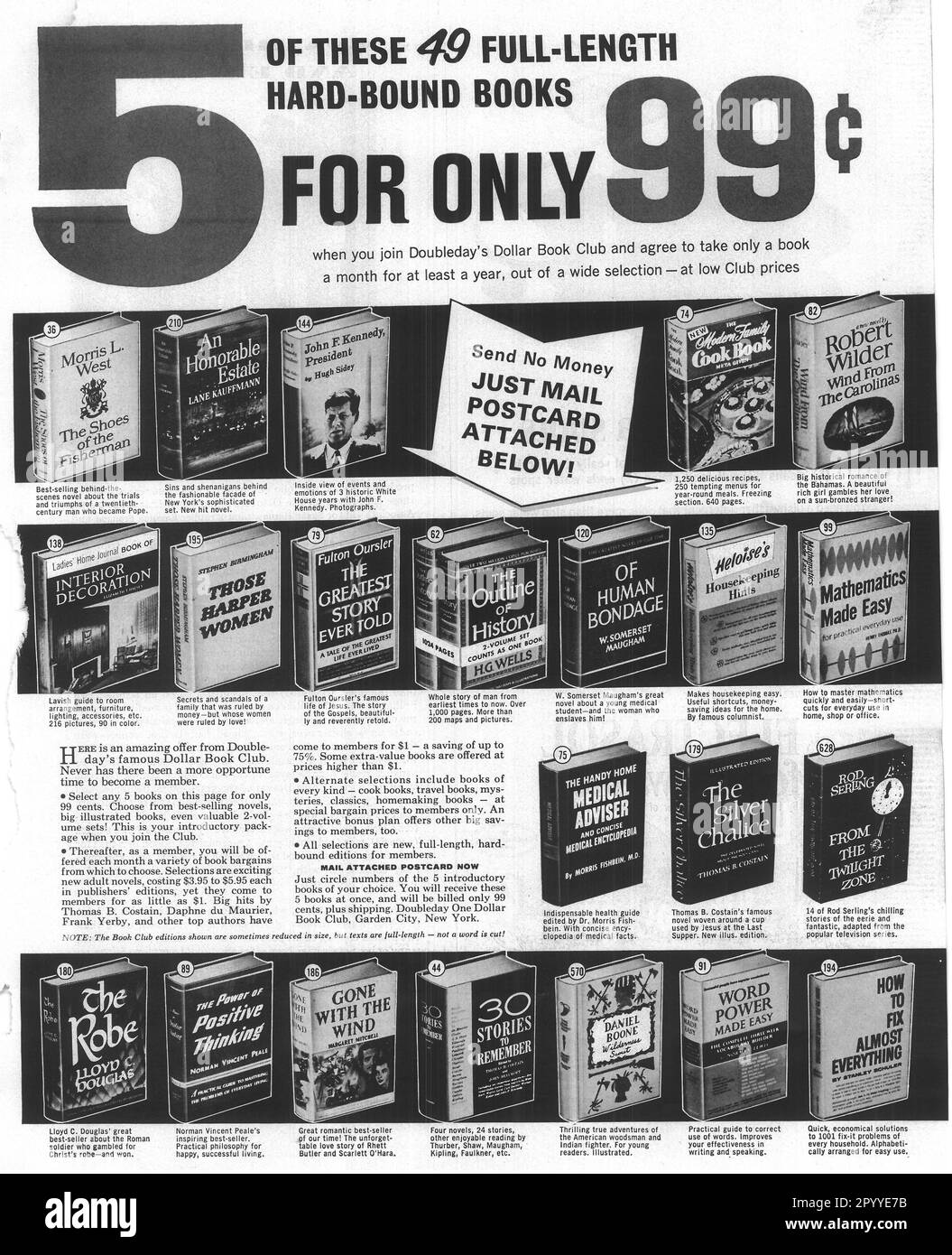 Doubleday Dollar's Book Club advert in a Journal magazine, February