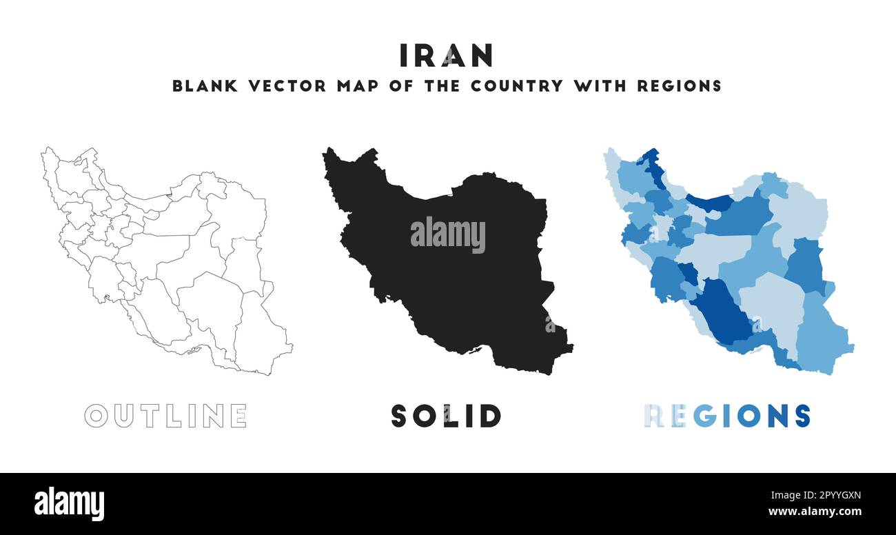 Iran map. Borders of Iran for your infographic. Vector country shape