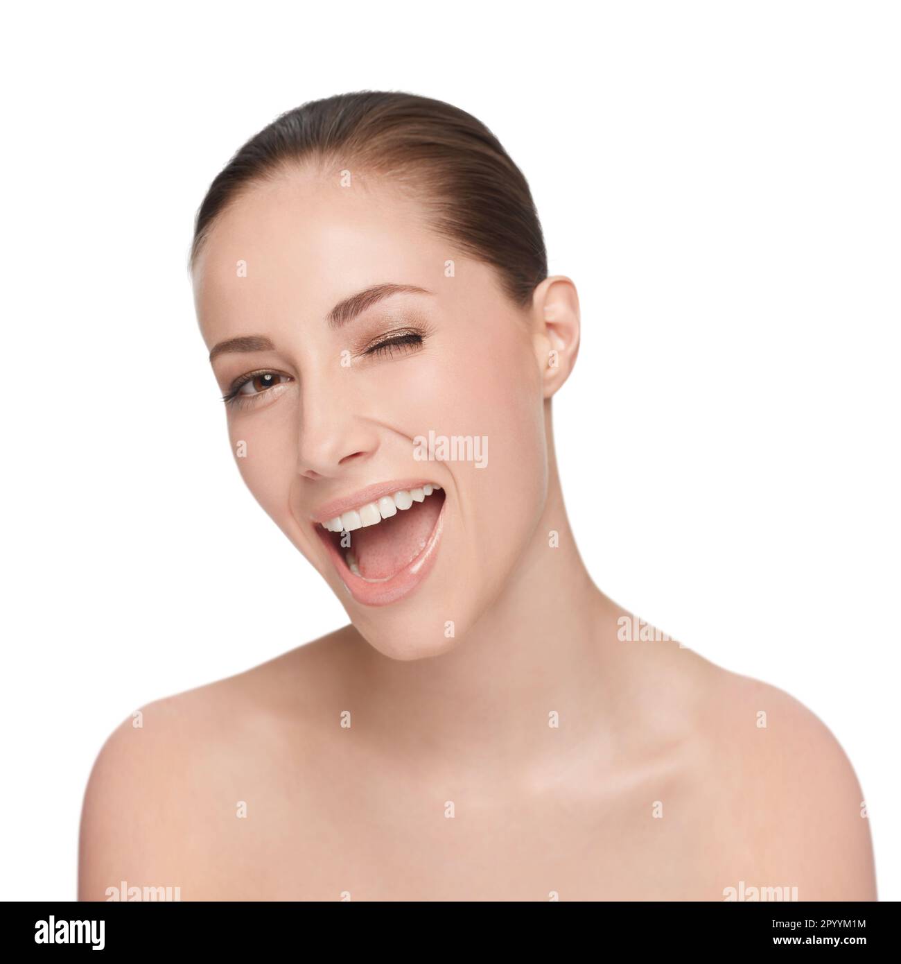 Studio shot woman face closeup hi-res stock photography and images - Alamy