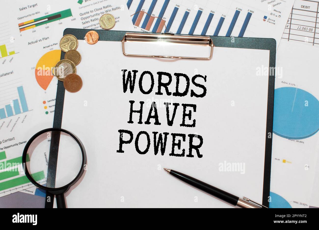 Words Have Power, business motivational inspirational quotes, words typography lettering concept Stock Photo