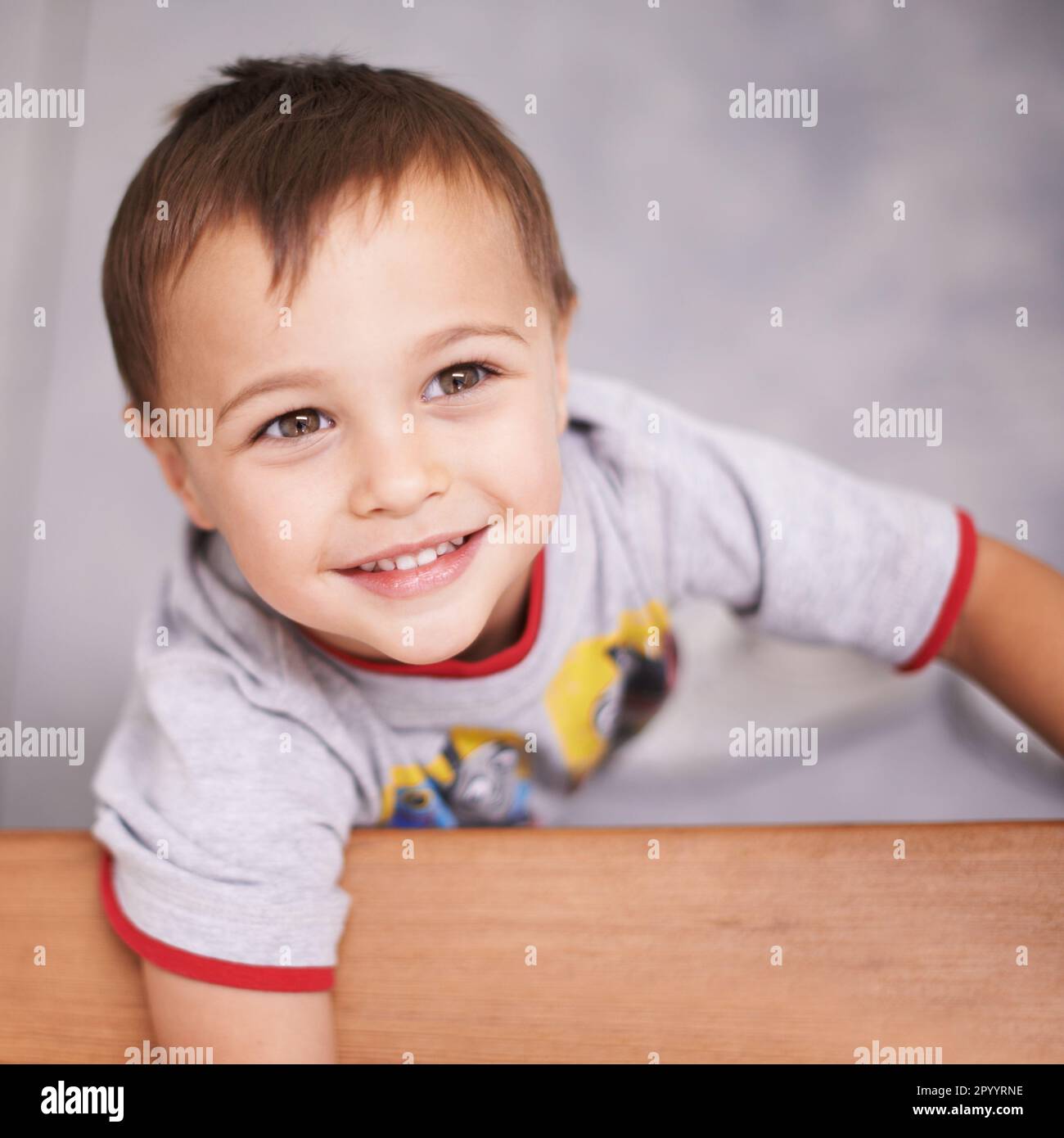 Happy little boy. High angle portrait of an adorable young boy Stock ...