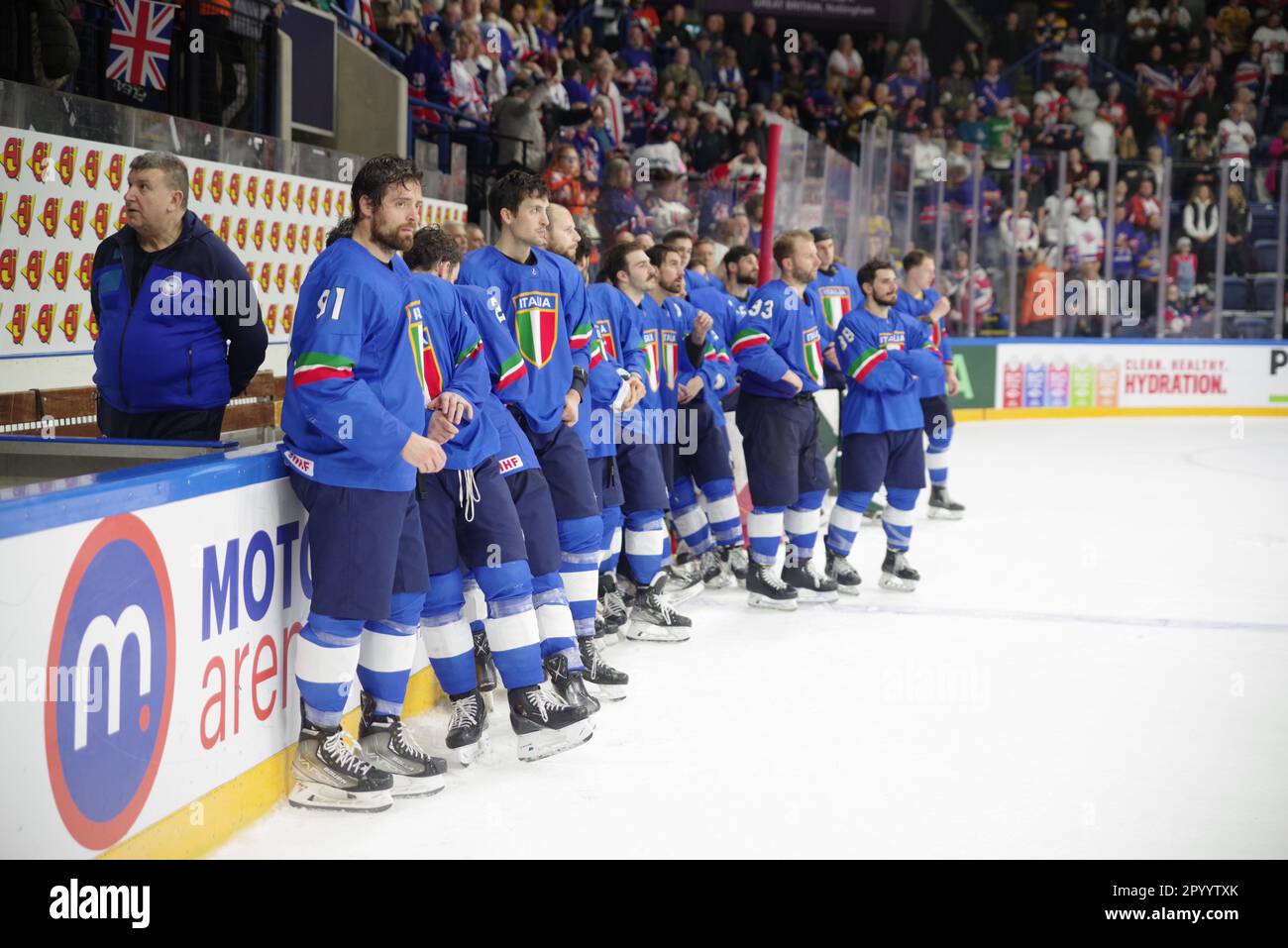 Nottingham, 5 May 2023. The Italian ice hockey team who finished in