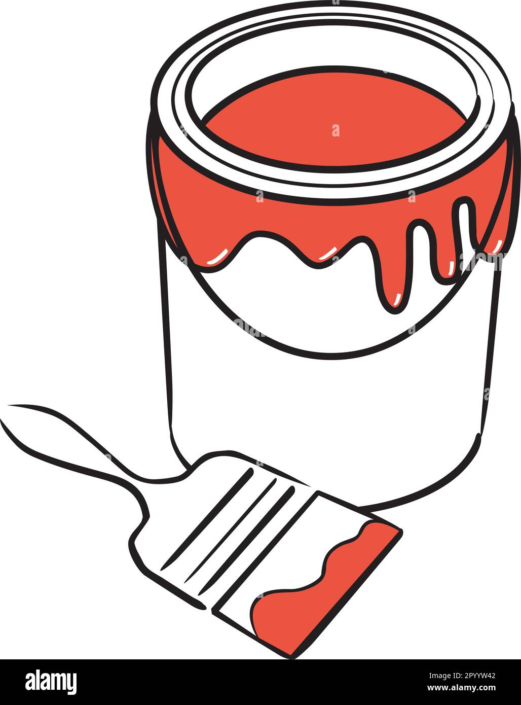 Paint Can with Brush Stock Vector Image & Art Alamy