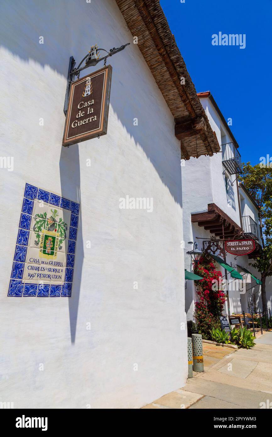 Casa de la Guerra, Santa Barbara, California, USA Stock Photo