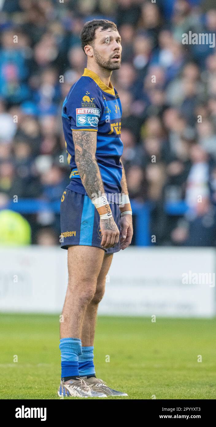 Warrington, Cheshire, England 5th May 2023. Wakefield’s Will Dagger waits his kick, during Warrington Wolves Rugby League Football Club V Wakefield Trinity Rugby League Football Club at the Halliwell Jones Stadium, the Betfred Super League. (Credit Image: ©Cody Froggatt/Alamy live news) Stock Photo