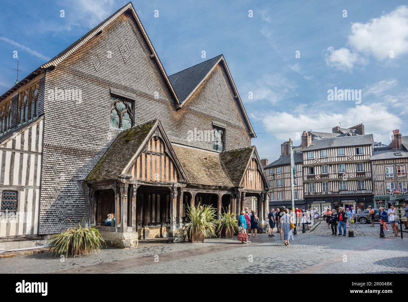 Church of Saint Catherine Honfleur, the largest wooden church in France, the  bell tower beeing separate from the principal building, Calvados departm Stock Photo