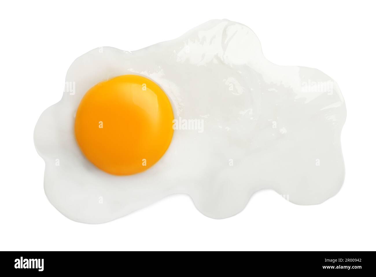Tasty fried chicken egg isolated on white, top view Stock Photo - Alamy