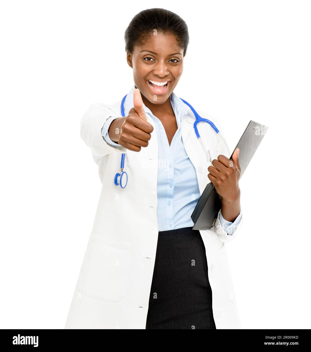 Thumbs up african doctor white hi-res stock photography and images - Alamy