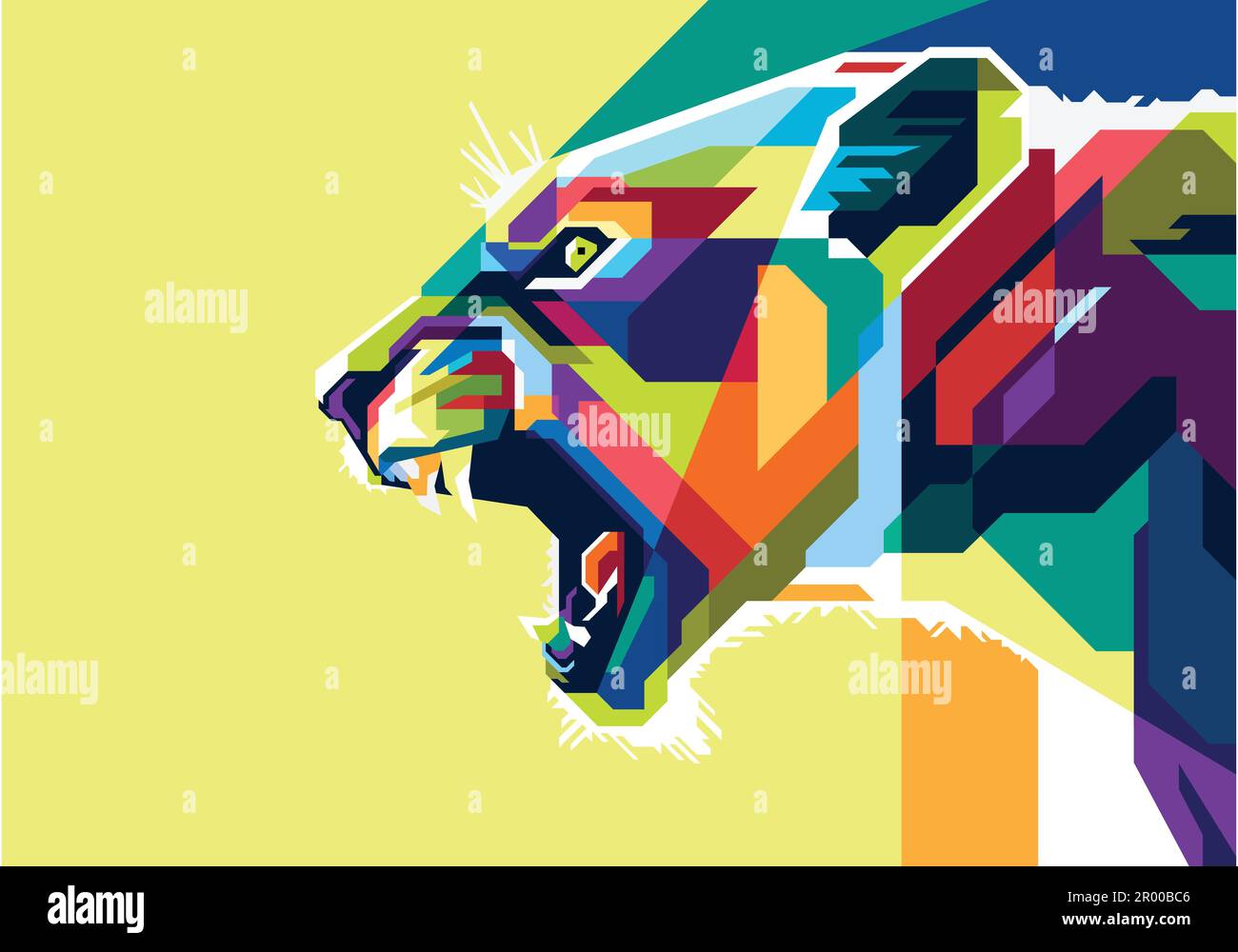 Tiger Shirt : Colorful Angry Tiger Pop Art Style T-Shirt Tiger Shirt : Colorful Angry Tiger Pop Art Style T-Shirt