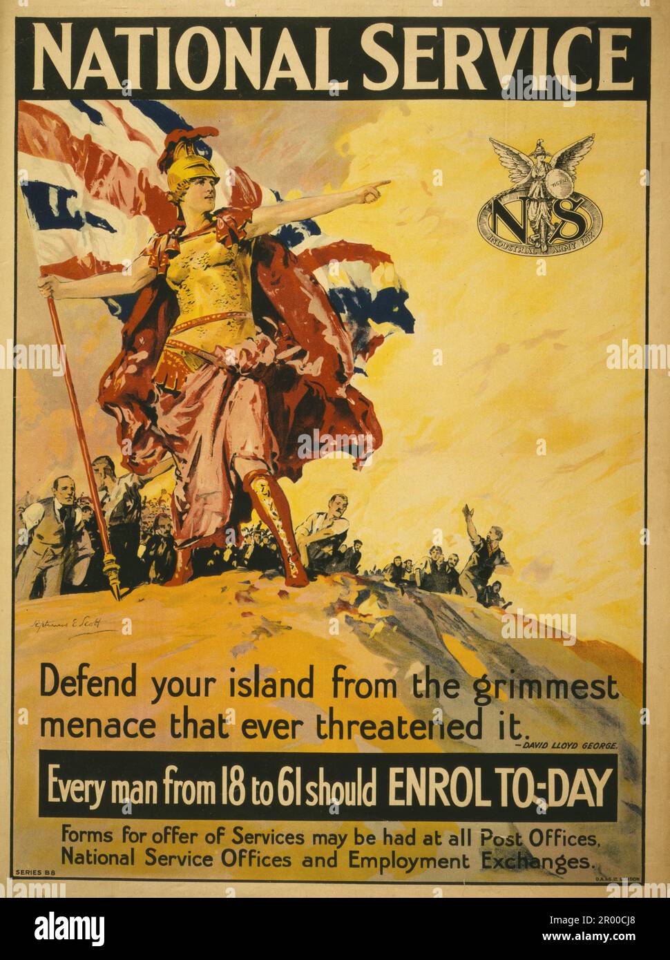 National Service, 1917, Artist Septimus E Scott Stock Photo Alamy