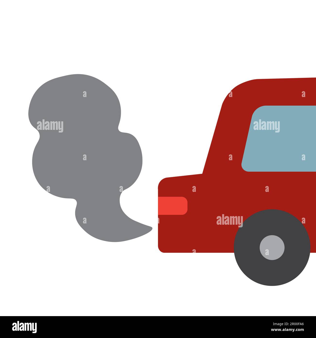 Car vehicle exhaust with gray smoke caused air pollution. Greenhouse